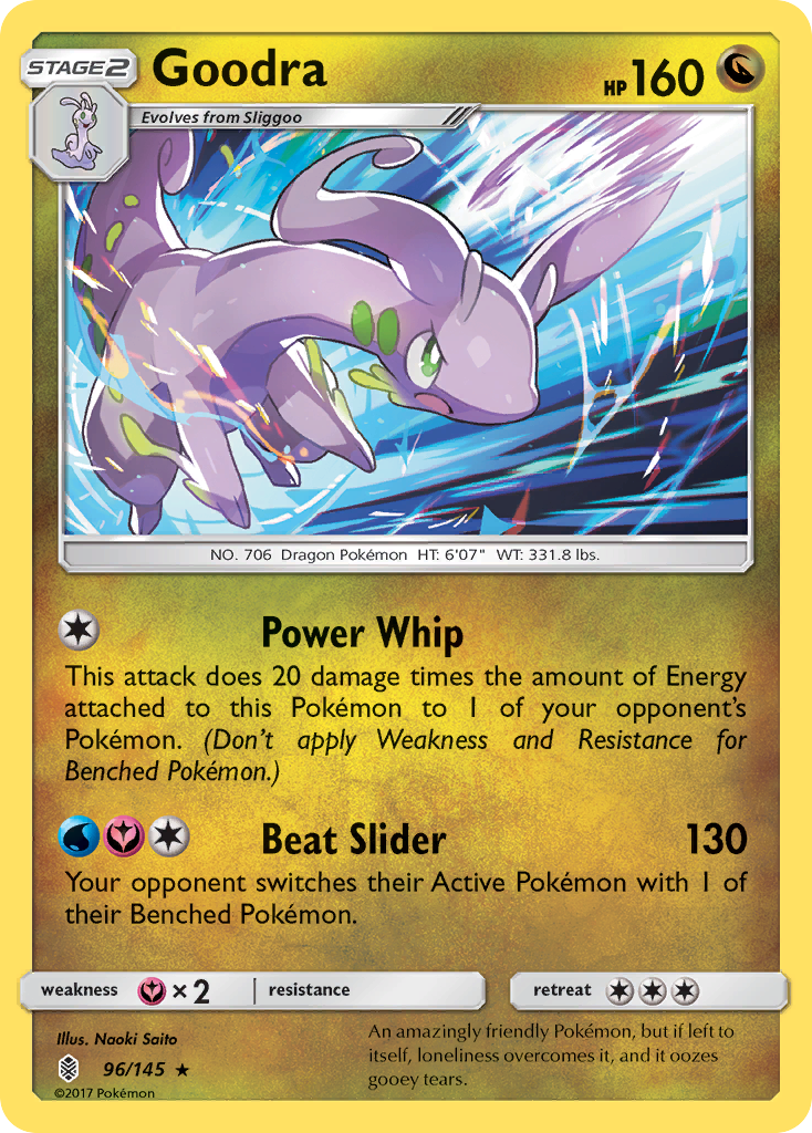 Goodra 96/145 Rare Holo | Guardians Rising | Pokemon Card