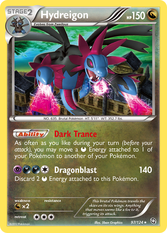 Hydreigon 97/124 Rare Holo | Dragons Exalted | Pokemon Card