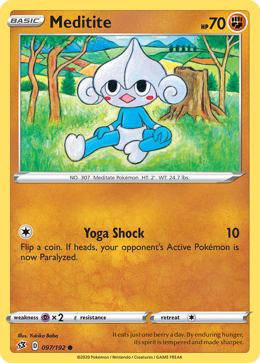 Meditite 97/192 Common | Rebel Clash | Pokemon Card