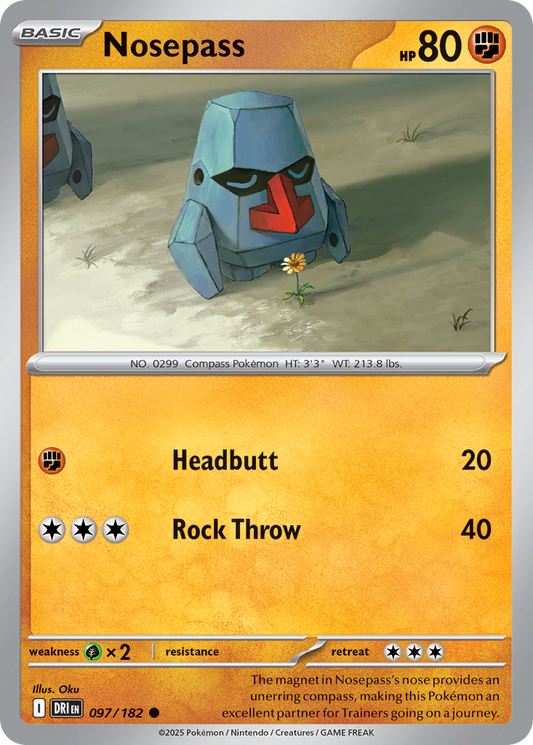 Nosepass 97/182 Common | Destined Rivals | Pokemon Card