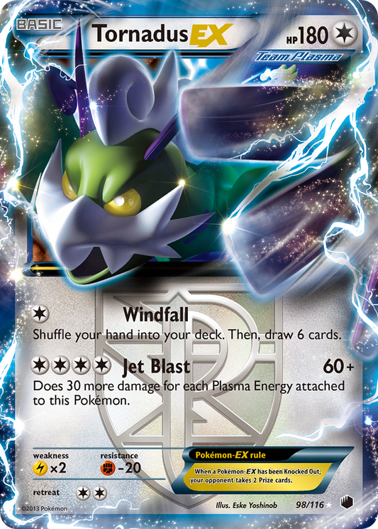 Tornadus-EX 98/116 Rare Holo EX | Plasma Freeze | Pokemon Card