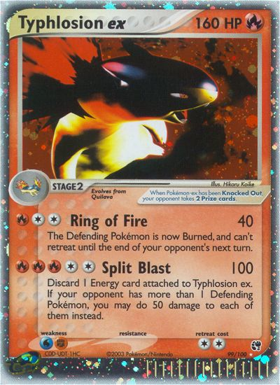 Typhlosion ex 99/100 Rare Holo EX | Sandstorm | Pokemon Card