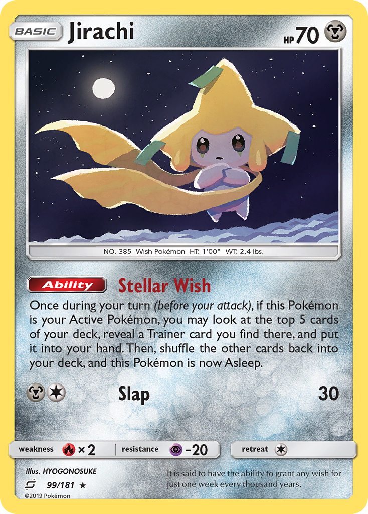 Jirachi 99/181 Rare Holo | Team Up | Pokemon Card