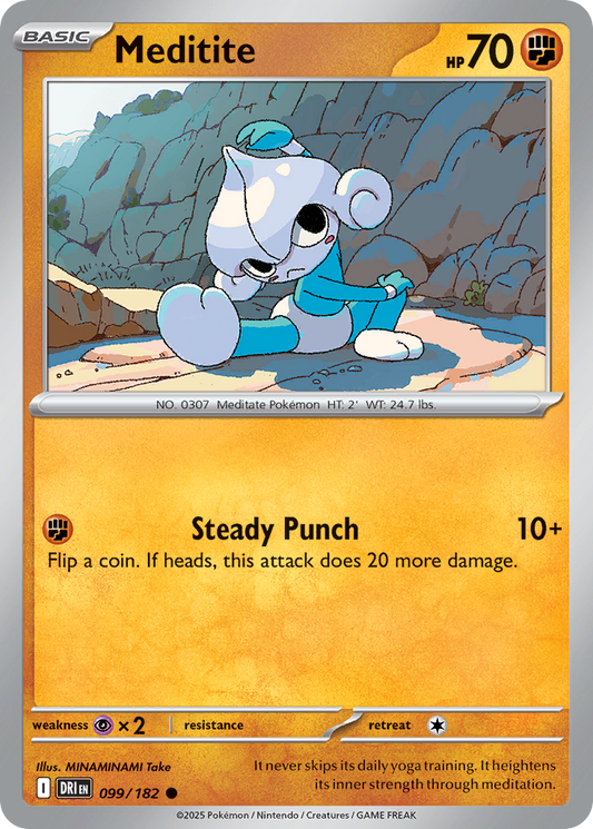 Meditite 99/182 Common | Destined Rivals | Pokemon Card