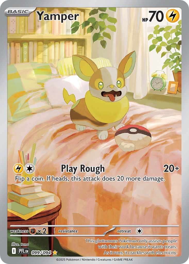 Yamper 99/94 Illustration Rare | Phantasmal Flames | Pokemon Card