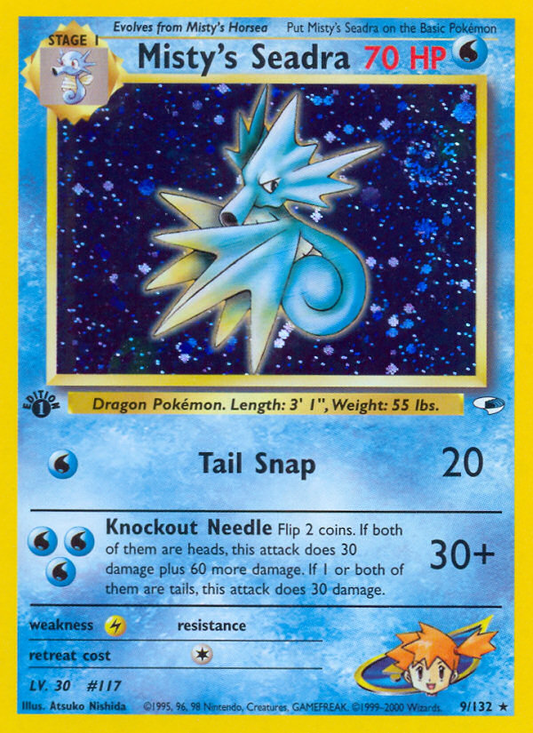 Misty's Seadra 9/132 Rare Holo | Gym Heroes | Pokemon Card