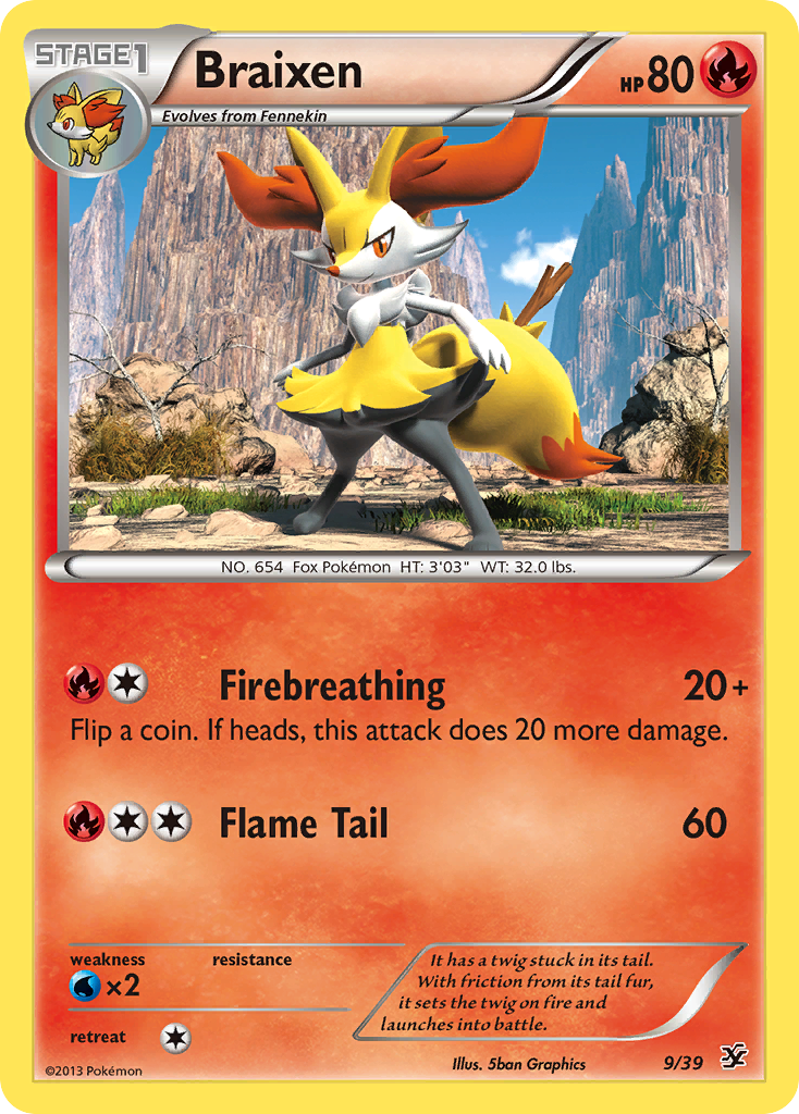 Braixen 9/39  | Kalos Starter Set | Pokemon Card