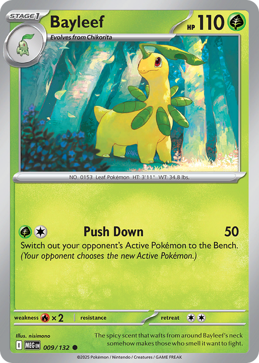 Bayleef 9/132 Common | Mega Evolution | Pokemon Card