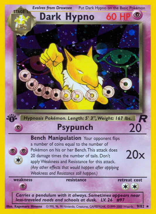Dark Hypno 9/82 Rare Holo | Team Rocket | Pokemon Card