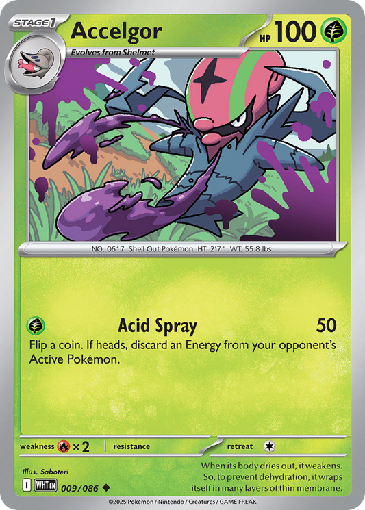 Accelgor 9/86 Uncommon | White Flare | Pokemon Card