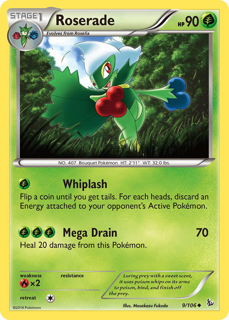 Roserade 9/106 Uncommon | Flashfire | Pokemon Card