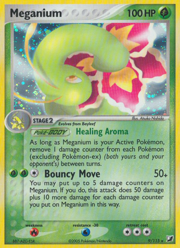 Meganium 9/115 Rare Holo | Unseen Forces | Pokemon Card