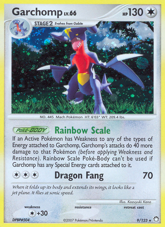 Garchomp 9/123 Rare Holo | Mysterious Treasures | Pokemon Card