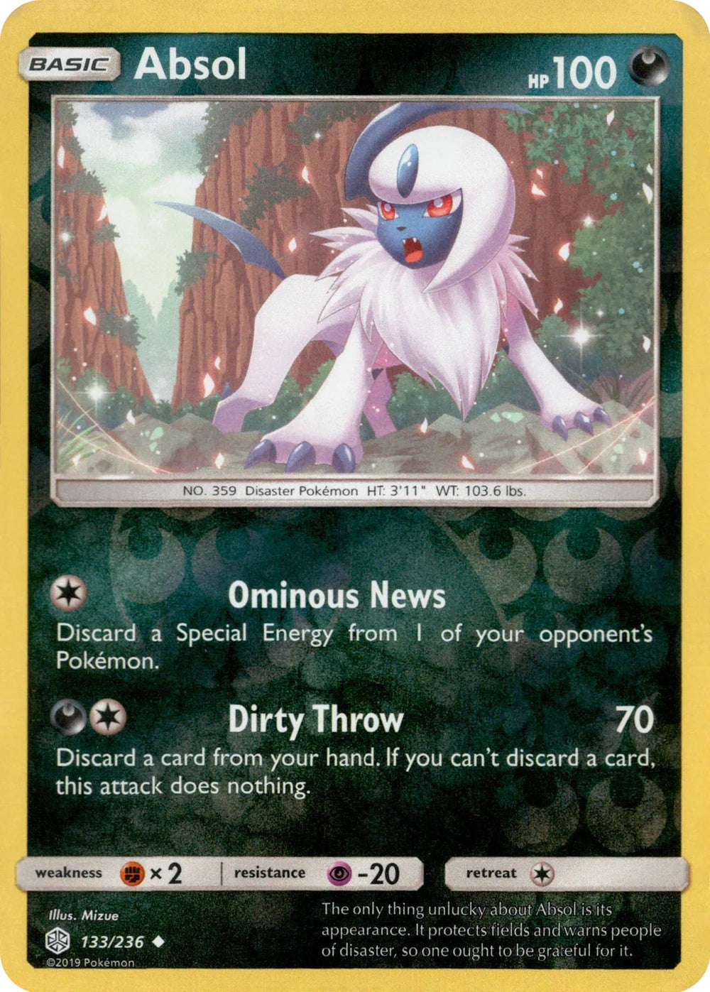 Absol 133/236 Reverse Holo | Cosmic Eclipse | Pokemon Card – Brickheads ...