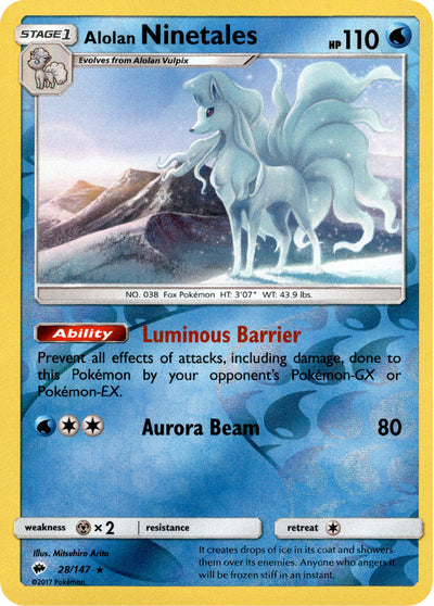 Alolan Ninetales 28/147 Reverse Holo | Burning Shadows | Pokemon Card
