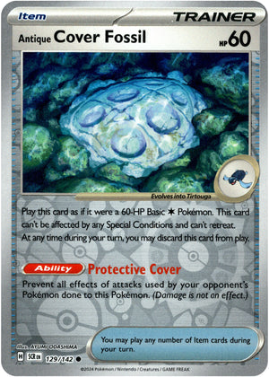 Antique Cover Fossil 129/142 Reverse Holo | Stellar Crown | Pokemon Card