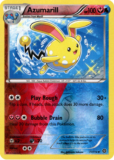 Azumarill 77/114 Reverse Holo | Steam Siege | Pokemon Card