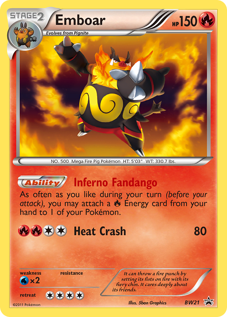 Emboar BW21/101 Promo | BW Black Star Promos | Pokemon Card