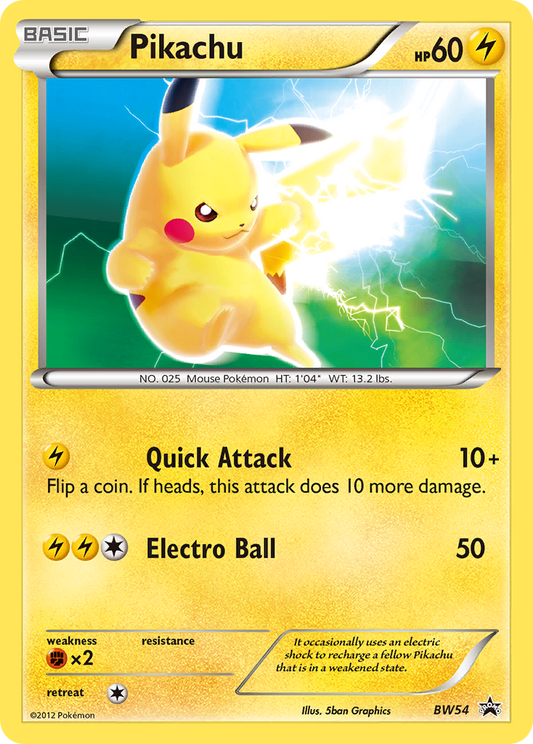 Pikachu BW54/101 Promo | BW Black Star Promos | Pokemon Card