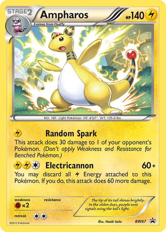 Ampharos BW67/101 Promo | BW Black Star Promos | Pokemon Card