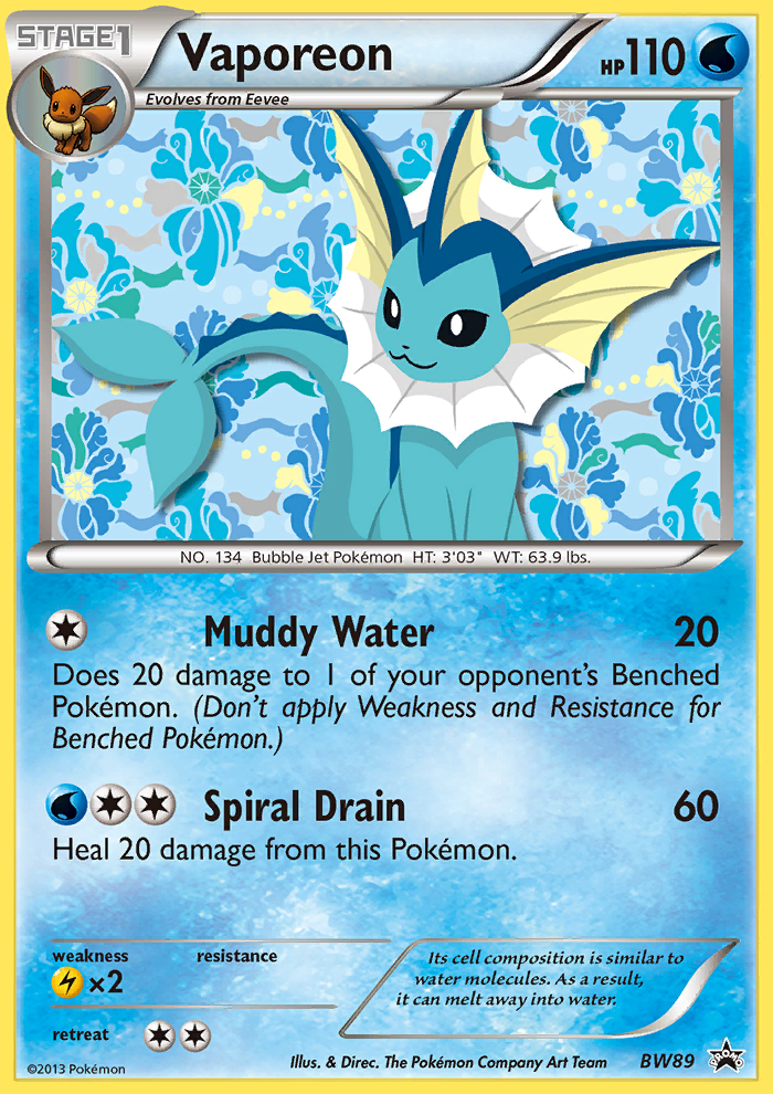 Vaporeon BW89/101 Promo | BW Black Star Promos | Pokemon Card