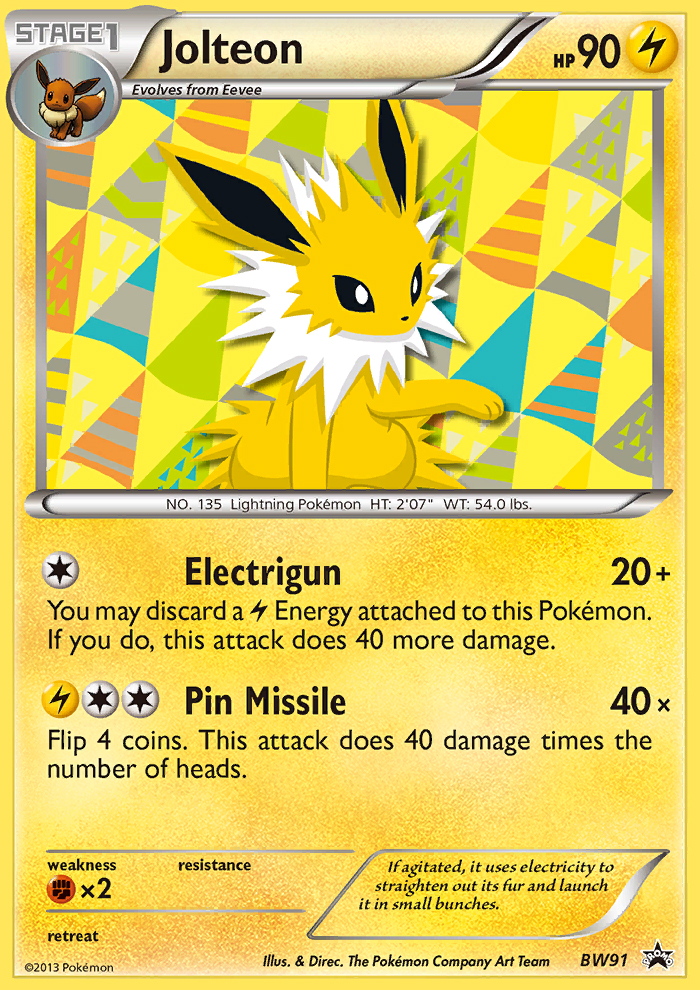Jolteon BW91/101 Promo | BW Black Star Promos | Pokemon Card