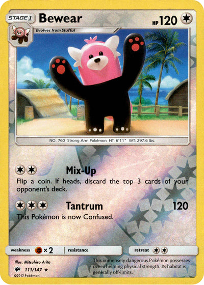 Bewear 111/147 Reverse Holo | Burning Shadows | Pokemon Card