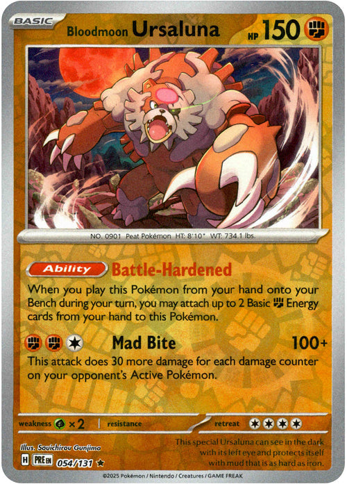 Bloodmoon Ursaluna 54/131 Reverse Holo | Prismatic Evolutions | Pokemon Card