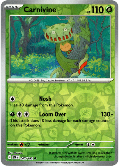 Carnivine 7/142 Reverse Holo | Stellar Crown | Pokemon Card