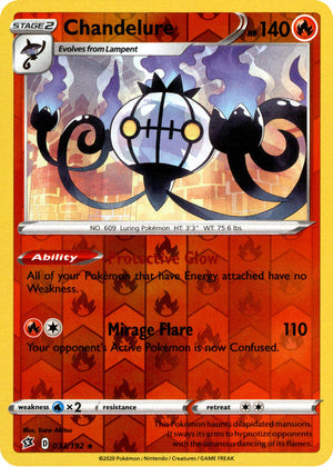 Chandelure 33/192 Reverse Holo | Rebel Clash | Pokemon Card