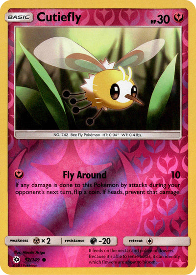 Cutiefly 92/149 Reverse Holo | Sun & Moon | Pokemon Card