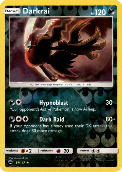 Darkrai 87/147 Reverse Holo | Burning Shadows | Pokemon Card