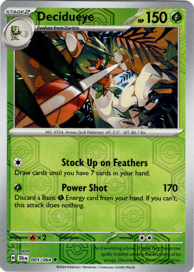 Decidueye 5/64 Reverse Holo | Shrouded Fable | Pokemon Card