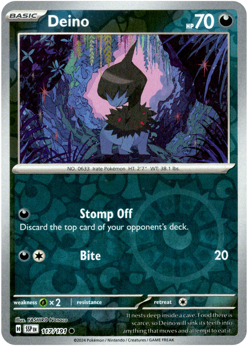 Deino 117/191 Reverse Holo | Surging Sparks | Pokemon Card