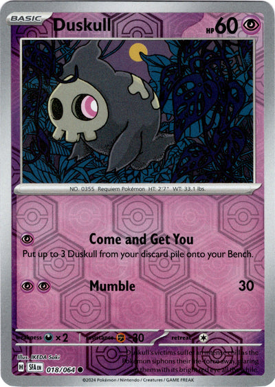 Duskull 18/64 Reverse Holo | Shrouded Fable | Pokemon Card