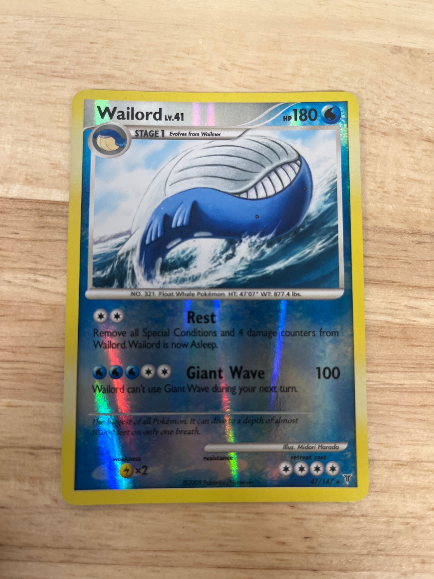 Wailord 47/147 Reverse Holo | Supreme Victors | Pokemon Card