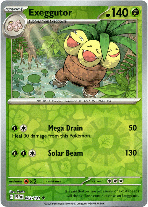 Exeggutor 2/131 Reverse Holo | Prismatic Evolutions | Pokemon Card