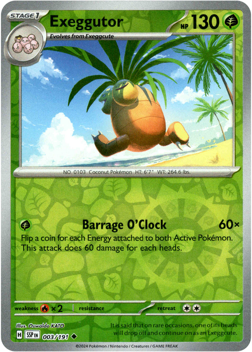 Exeggutor 3/191 Reverse Holo | Surging Sparks | Pokemon Card