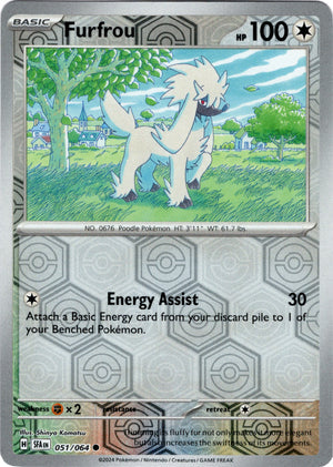 Furfrou 51/64 Reverse Holo | Shrouded Fable | Pokemon Card