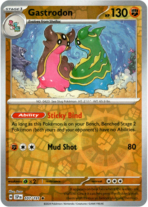 Gastrodon 107/191 Reverse Holo | Surging Sparks | Pokemon Card