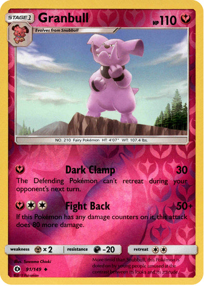 Granbull 91/149 Reverse Holo | Sun & Moon | Pokemon Card