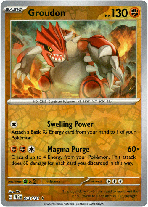 Groudon 49/131 Reverse Holo | Prismatic Evolutions | Pokemon Card