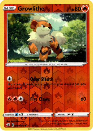 Growlithe 27/192 Reverse Holo | Rebel Clash | Pokemon Card