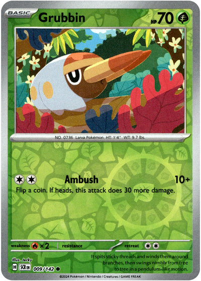 Grubbin 9/142 Reverse Holo | Stellar Crown | Pokemon Card
