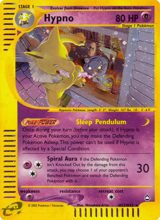 Hypno H12/147 Rare Holo | Aquapolis | Pokemon Card