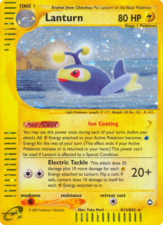 Lanturn H15/147 Rare Holo | Aquapolis | Pokemon Card