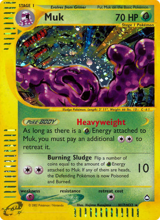 Muk H17/147 Rare Holo | Aquapolis | Pokemon Card