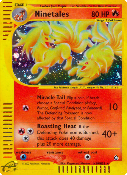 Ninetales H19/147 Rare Holo | Aquapolis | Pokemon Card