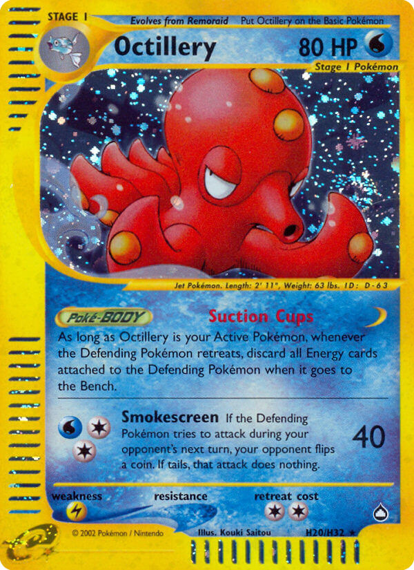 Octillery H20/147 Rare Holo | Aquapolis | Pokemon Card