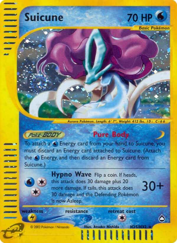 Suicune H25/147 Rare Holo | Aquapolis | Pokemon Card